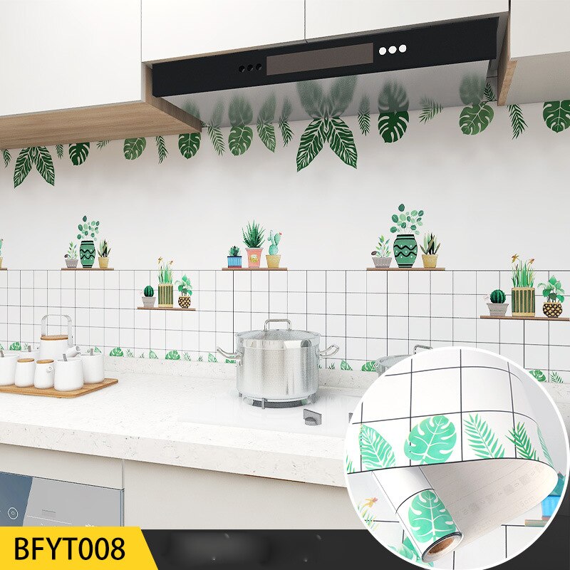 Multi Kitchen olejoodporne naklejki wodoodporne folia aluminiowa szafka kuchenna szafka samoprzylepna naklejka na ścianę tapety zrób to sam: Potted pattern / Thicken 60x100cm