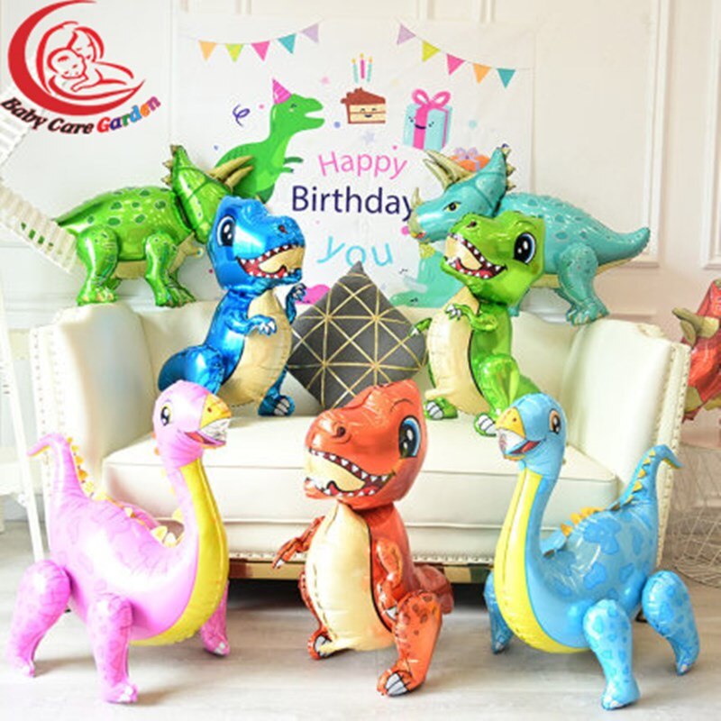 1pc Large 4D Walking Dinosaur Foil Balloons Boys Animal Balloons Children Dinosaur Birthday Party Jurassic World Decor Balloon