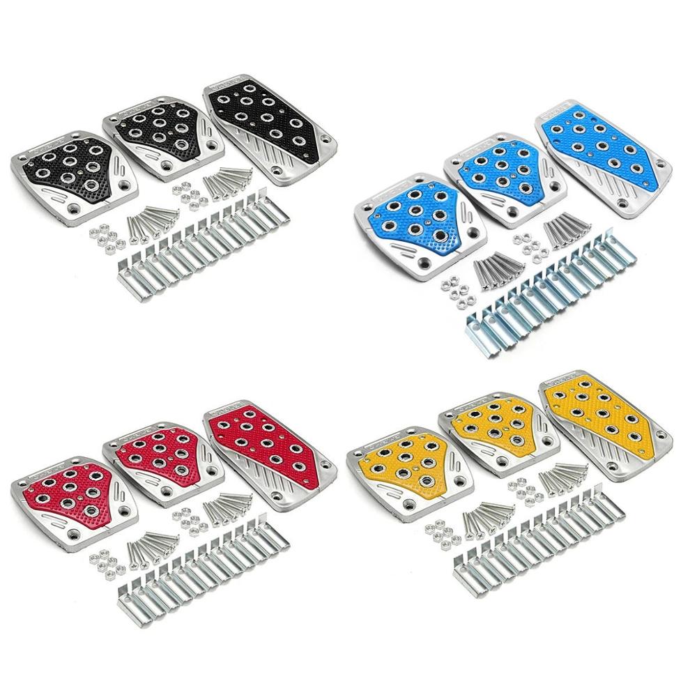 Universal bil halkfri manuell växellåda gas koppling broms fot pedal pad lock #c