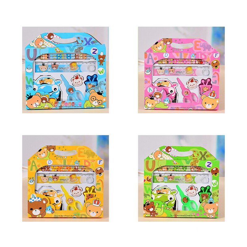1 Sets Children 's Stationery Set of Pupils School Supplies Festival for Children 7pcs Installed