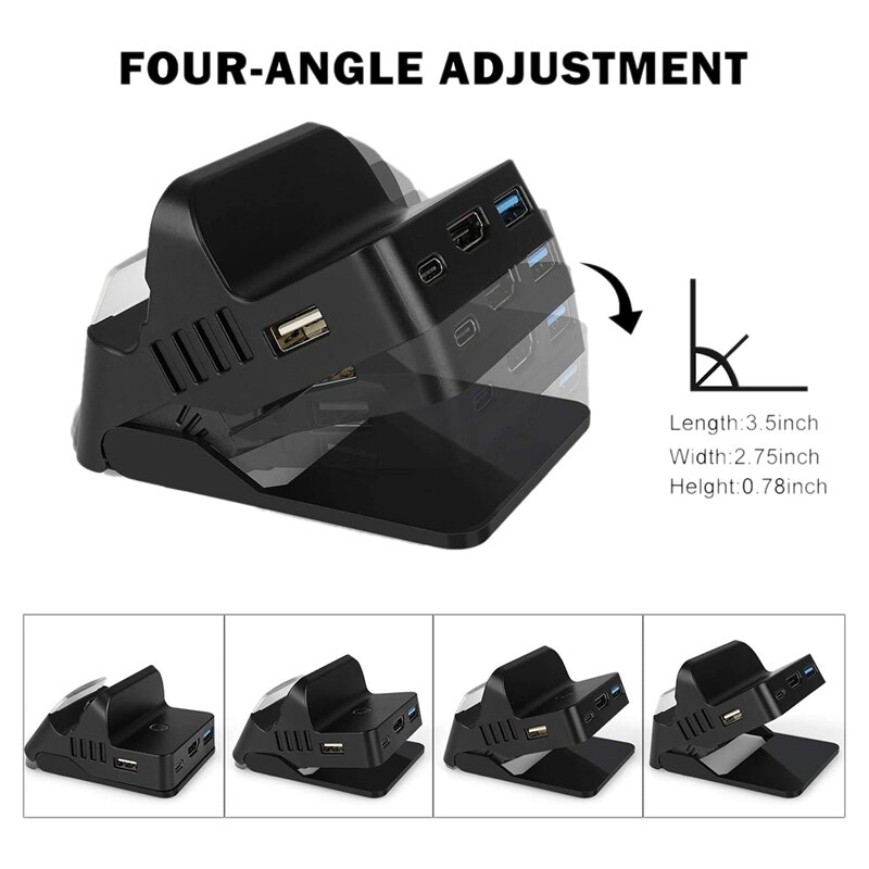 Charge et jeu commutateur Portable support de Charge multi-angle table de jeu pour Nintendo Switch avec entrée d'alimentation USB C