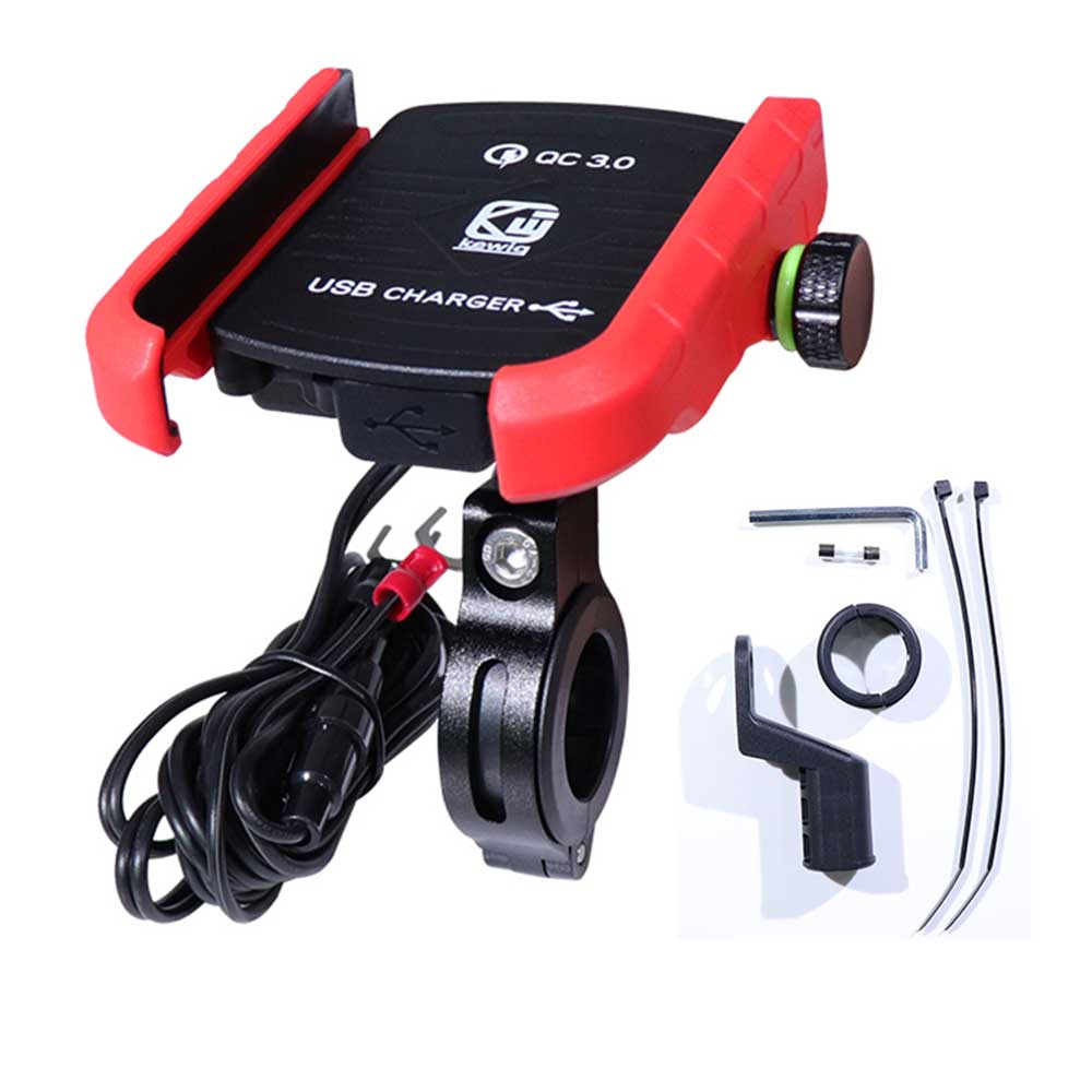 Support de téléphone pour moto avec chargeur USB QC 3.0 support de guidon moto support de chargeur sans fil pour Iphone Samsung titulaire