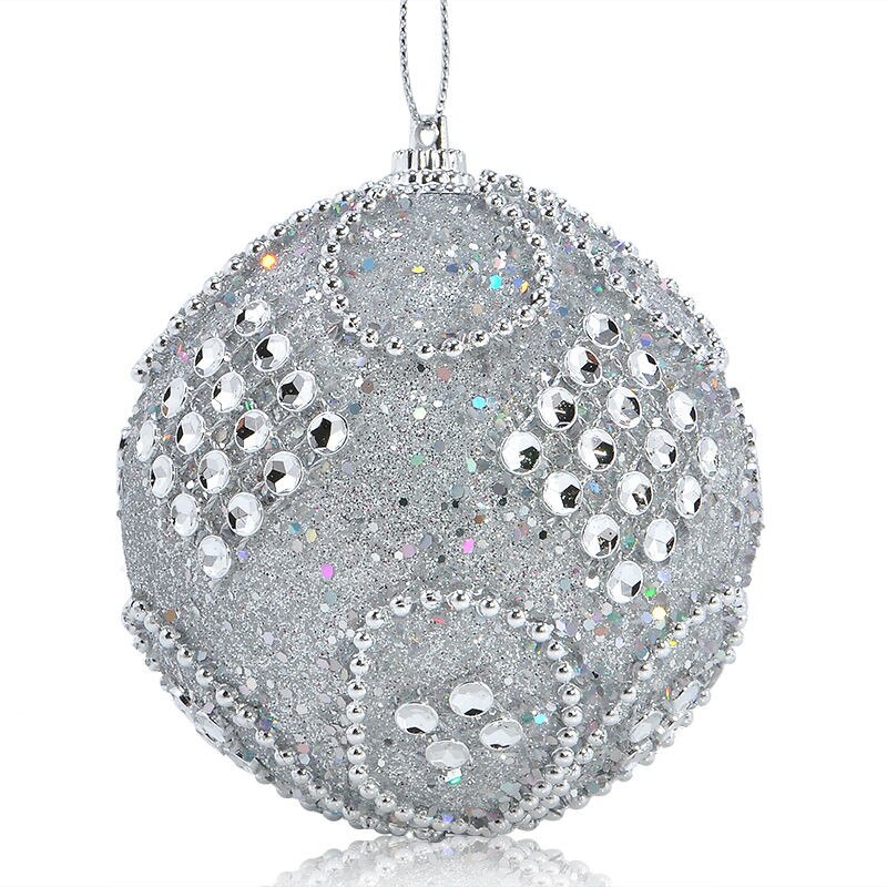 1pc farverige rhinsten glitter julekugler ornament hængende kugler dekoration til julefest juletræ dekoration