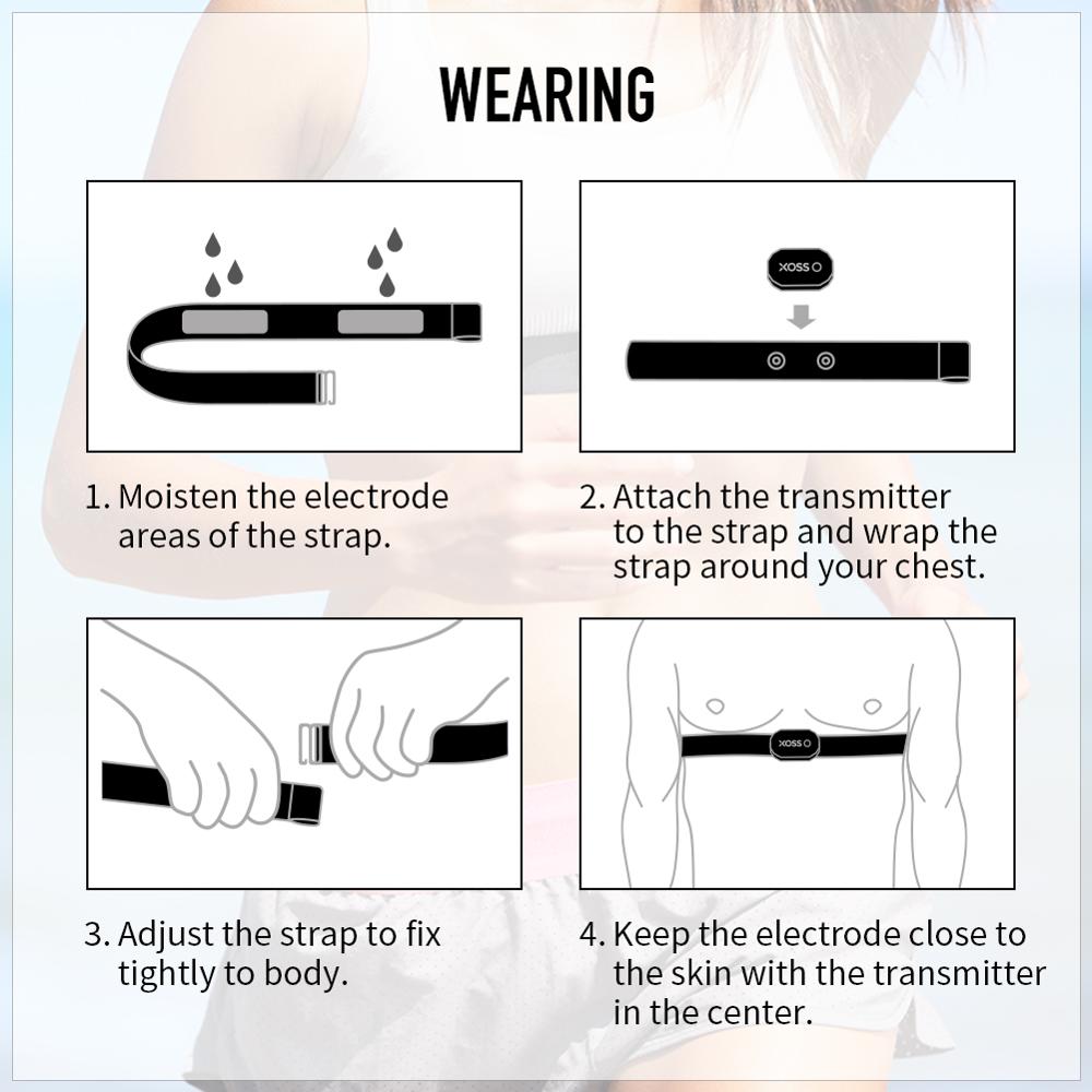 XOSS Heart Rate Sensor Monitor Chest Strap Bluetooth ANT+ Wireless Health Fitness Smart Bicycle Sensor