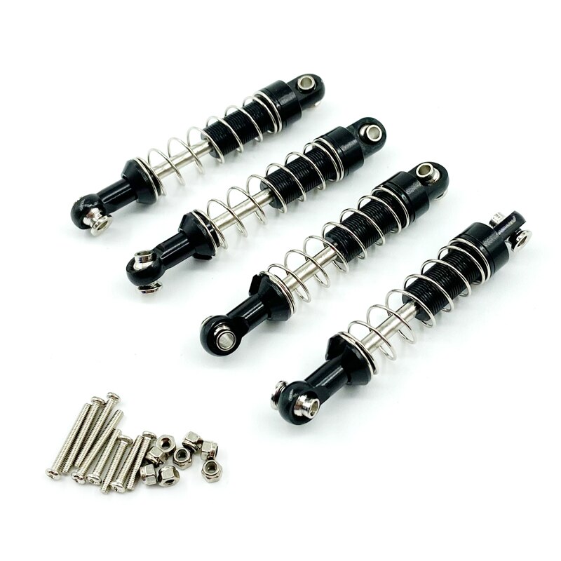 Voor Mn D90 MN-90 MN99S Wpl C14 C24 C34 Rc Auto 4 Stuks Metalen Schokdemper Demper Upgrade Onderdelen Accessoires: Black