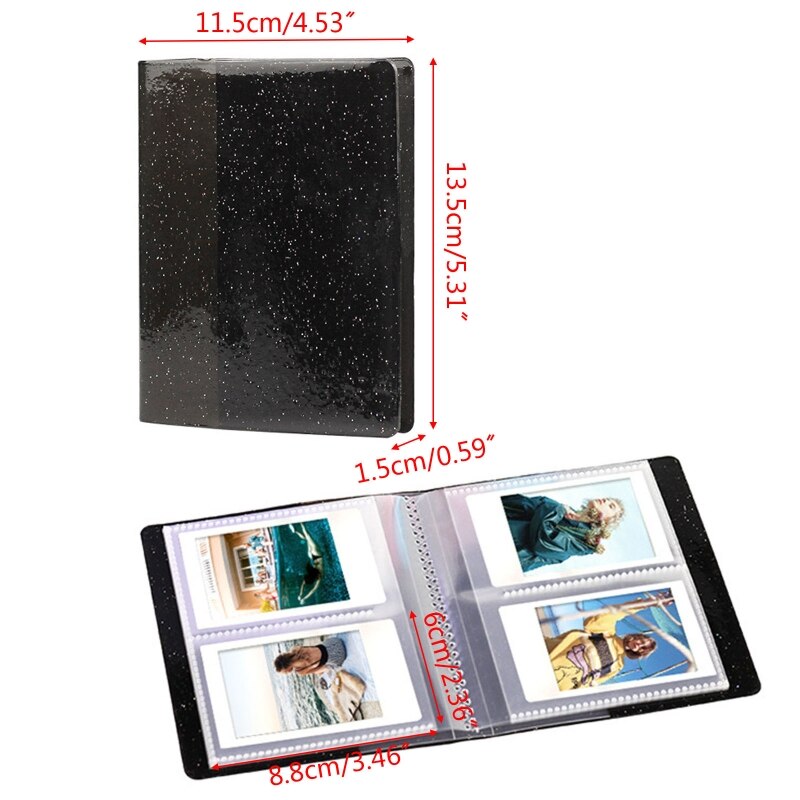 64 Zakken 3 Inch Quicksand Fotoalbum Mini Instant Foto Organizer 4X7A