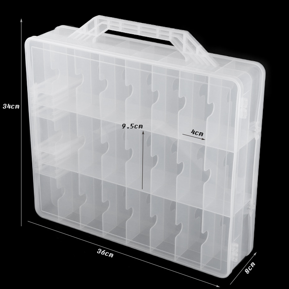 48 slidser neglelak organizer klar negle forsyninger holder beholder kosmetisk dobbelt side bærbar justerbar opbevaringstaske  ly1592