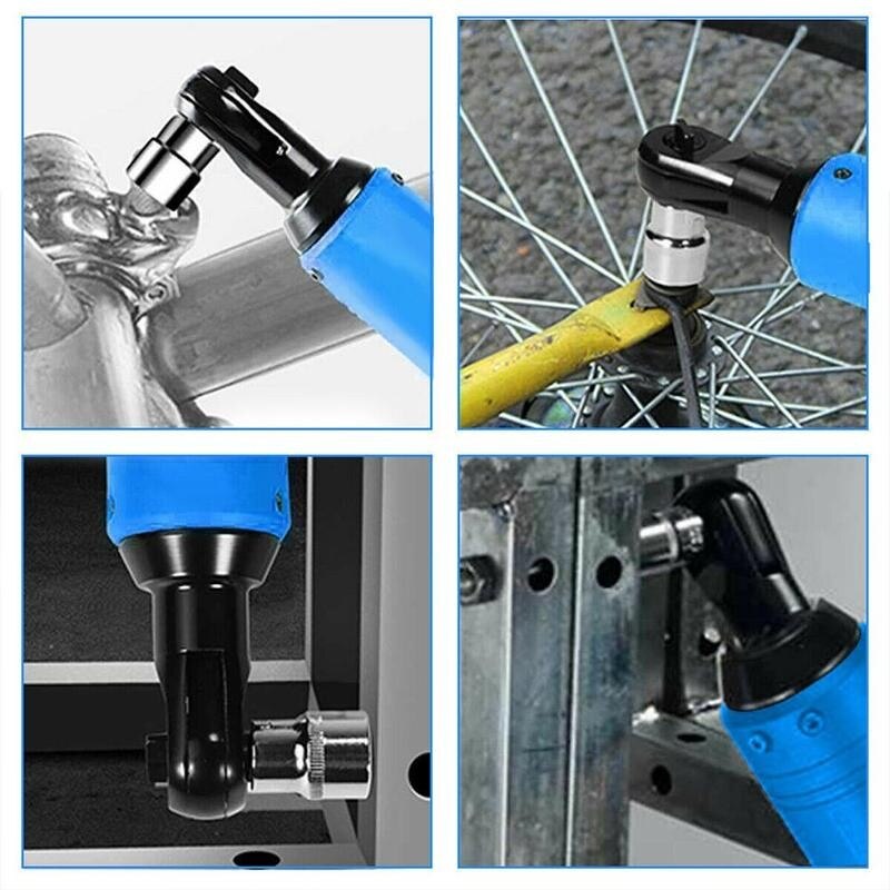 Electric Ratchet Wrench Cordless Ratchet Impact Drill 12V 3/8" Right Angle Wrench Remove Screw Nut Auto Repair Tools Angle Drill