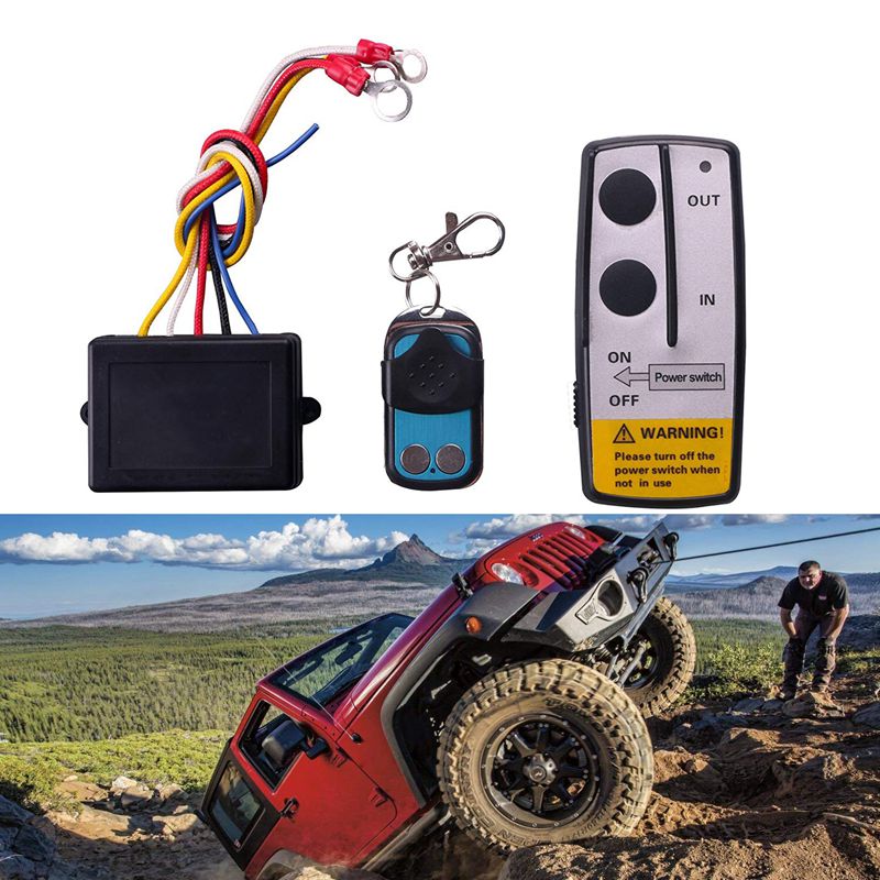 12V 12 voltios 50ft cabrestante inalámbrico Set de mando a distancia para camión Jeep ATV Warn Ramsey