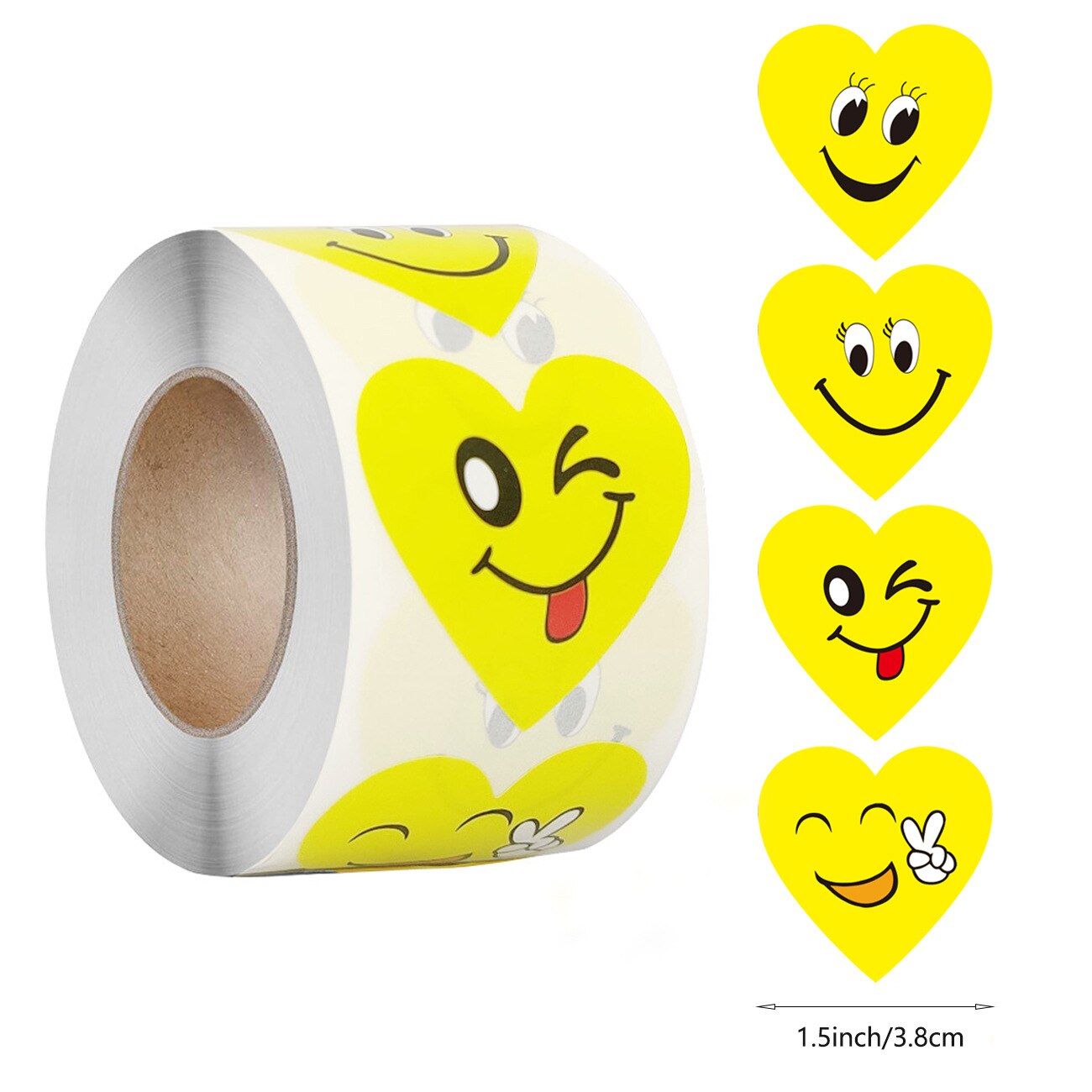 50-500pcs Heart Shape Smiley Face Sticker for Kids Classroom Teacher Supplies Reward Encouragement Motivational Children Sticker