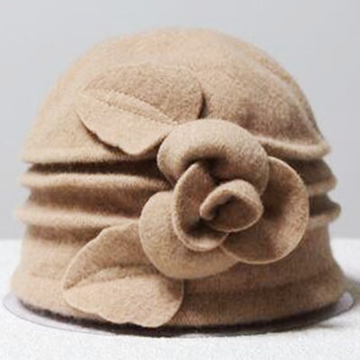 Bowknot 100%  uldhat forår og efterår vinter midaldrende kvindelig floppy hat kvinder europæisk tidevande kuppel fedoras mor filt hatte: 4
