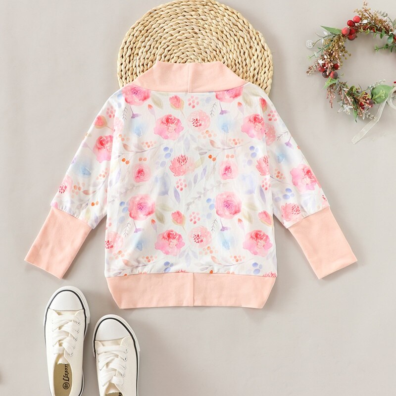 Baby Meisje Winter Jas Bloem Print Lange Mouwen Baby Jas Tops Zoete Lente Herfst Kids Kleding Peuter Meisje Kleding 1-6Y