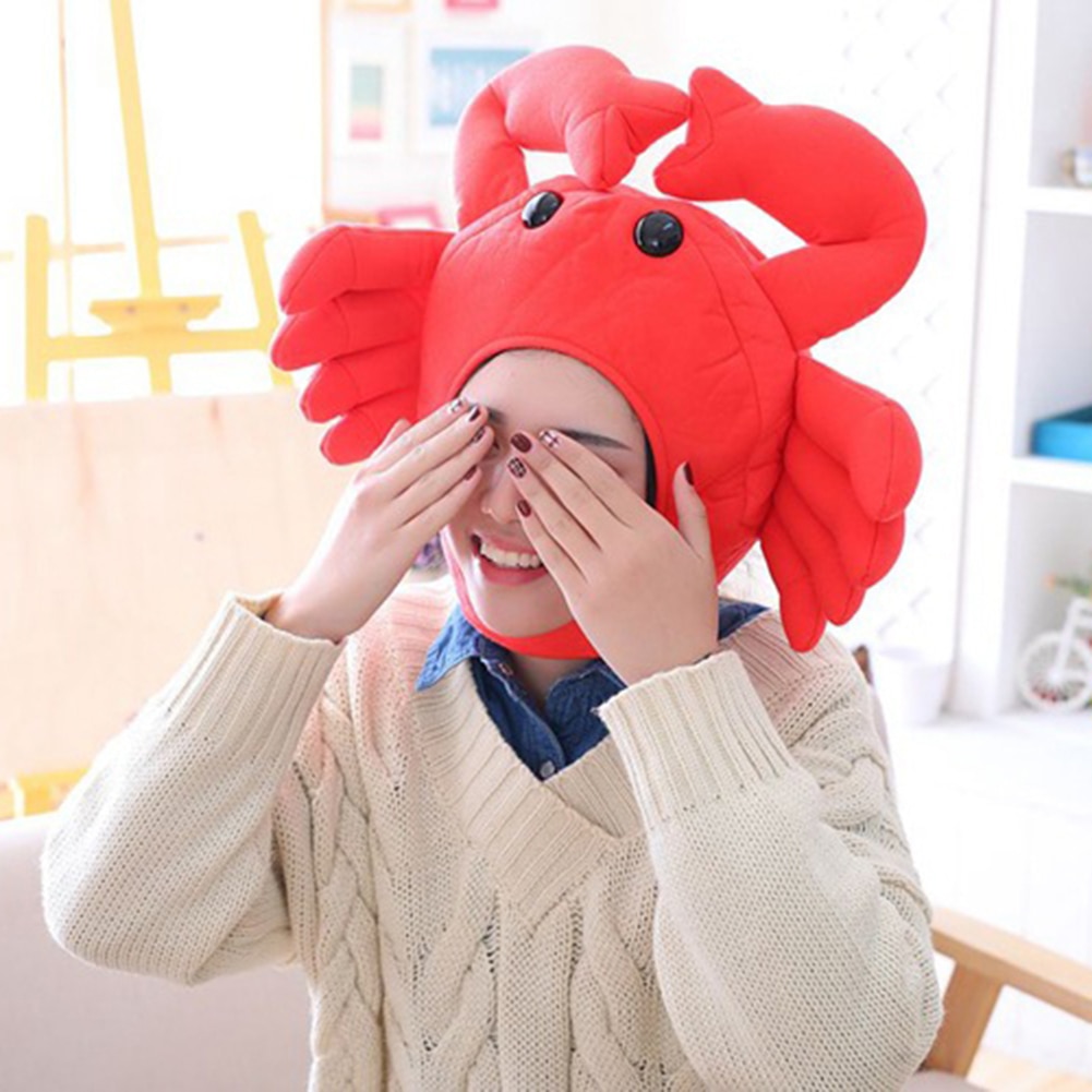 Dejlig taiyaki krabbe form bomuld øreflap beanie cap hat kostume fester leverer hatte tilbehør populært