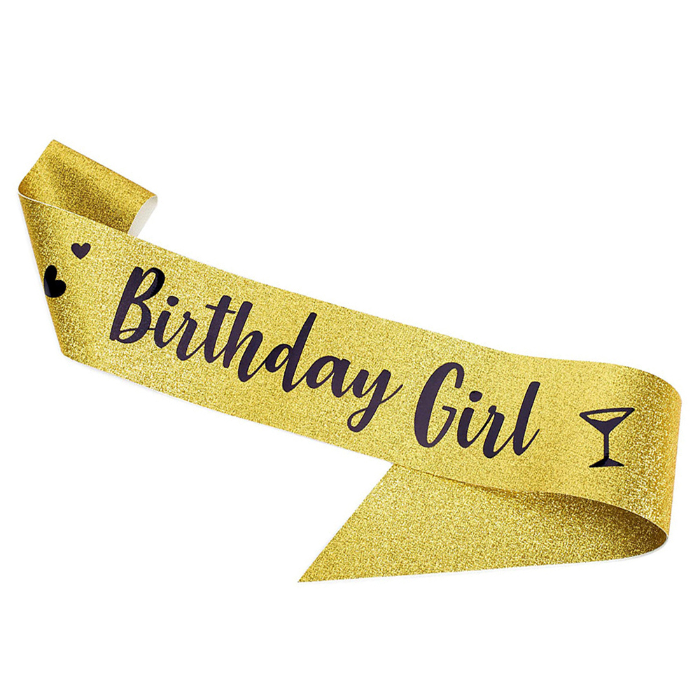 Cinturón de ceremonia con purpurina para niña, correa para de reina de cumpleaños, cinta brillante, suministros para de cumpleaños, accesorios con purpurina, 1 ud.: Verde claro
