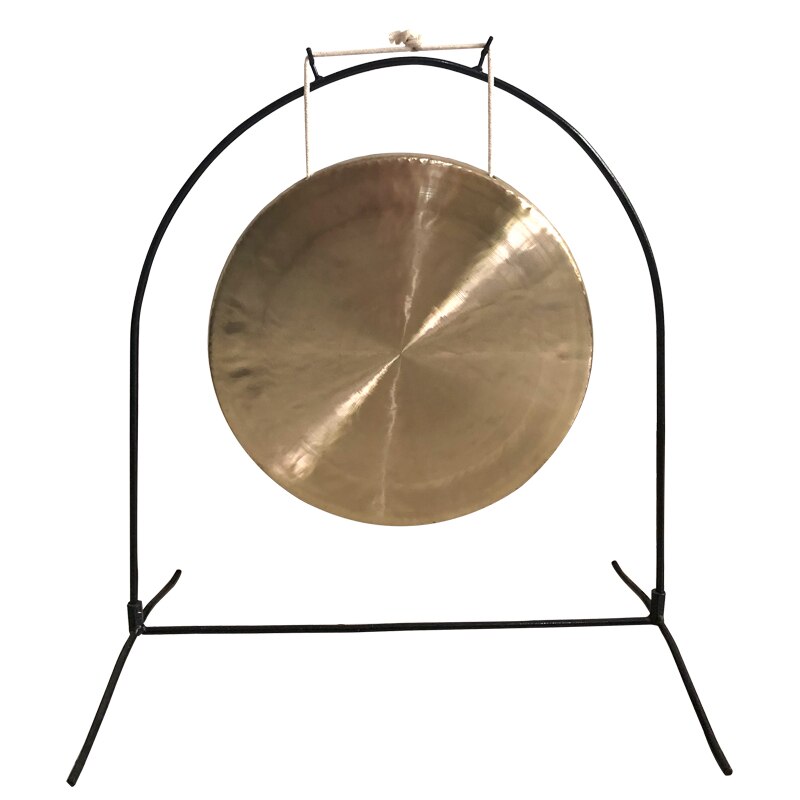 Gong Da Tavolo In Ottone Con Bacchetta - Decorazione Orientale Per Meditazione E Spettacoli