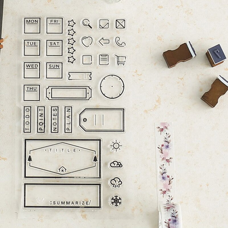 Office Label Transparent Clear Silicone Stamp DIY Scrapbooking/Photo Album Decorative Clear Stamp Craft Stamps