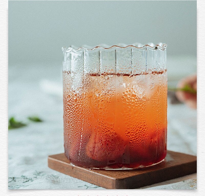 4PCS Ripple Wave Whisky Glasses, Water Glass, Juice Glass, Water Cup Set of 4