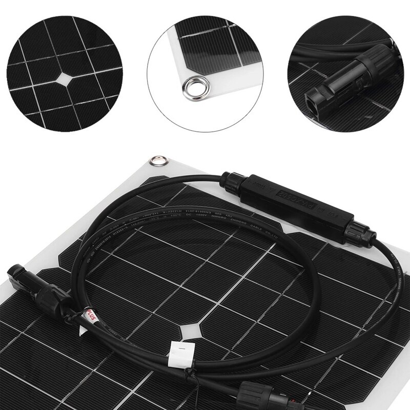 100W Flexible Solar Panel Battery Charger Charge Kit Marine Caravan Battery Charger Controller