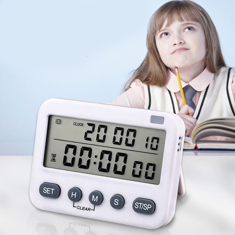 YS-218 Digital Timer 100 Hour Dual Count Down and Count Up Kitchen Timer with Magnet Hanging Bracket Large LCD Display My06 21