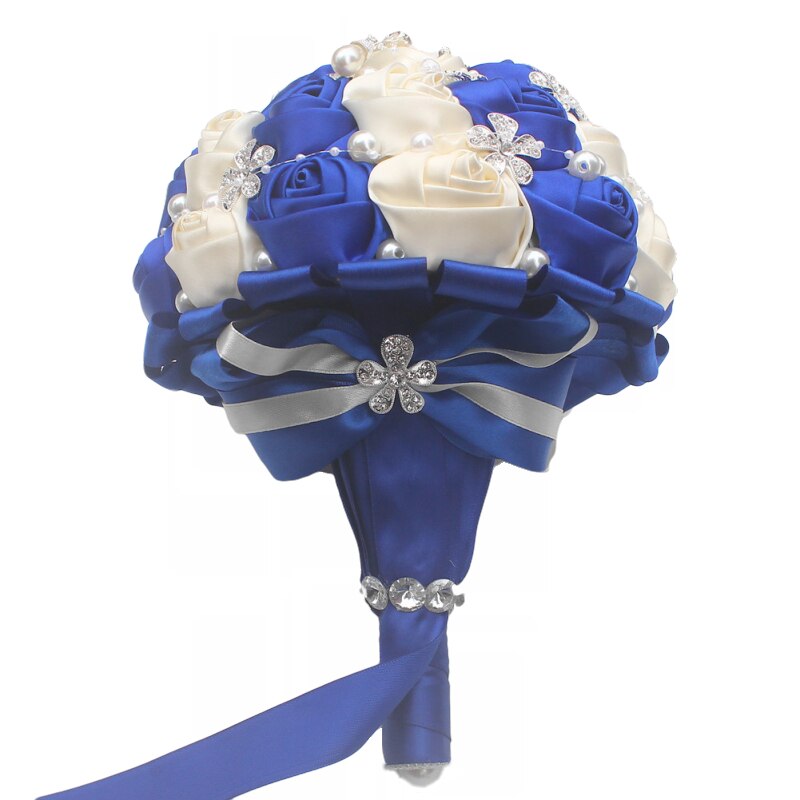 WifeLai-A Handmade Rose Satin Wedding Bridal Holding Flowers Luxury Wedding Bouquets Crystal Wedding Flower Bouquet W1727A