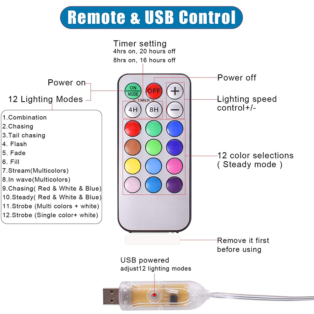 10M 20M 5V USB SK6812 LED String Christmas Lights For Bedroom WS2812B RGB Led Pixel Light Full Color Addressable Individually