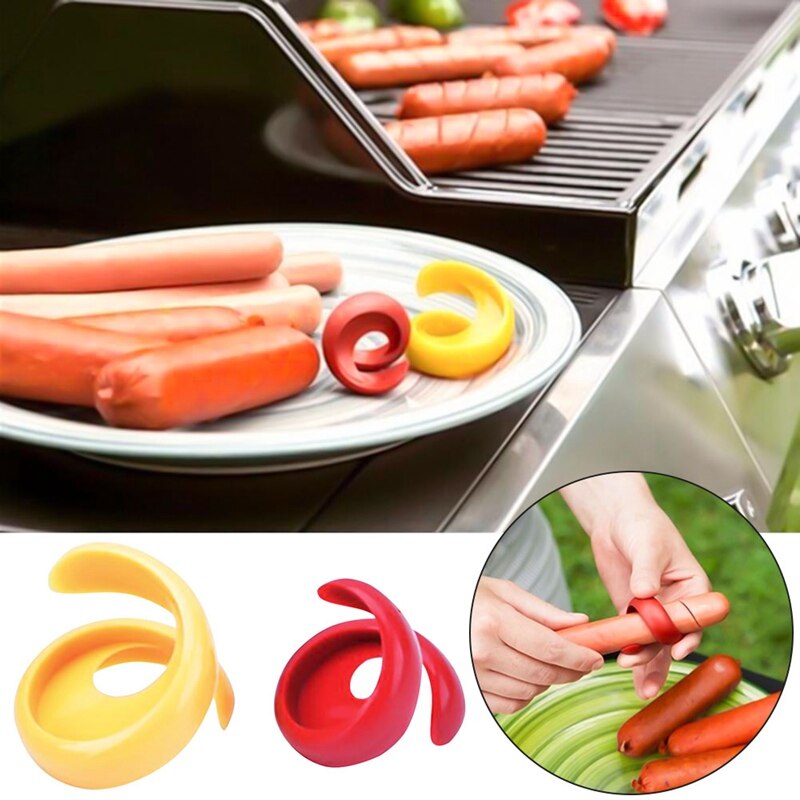 2 Stuks/set Veiligheid Worst Cutter Set Honden Cutter Slicer Spiraal Barbecue Honden Slicer Willekeurige Kleur