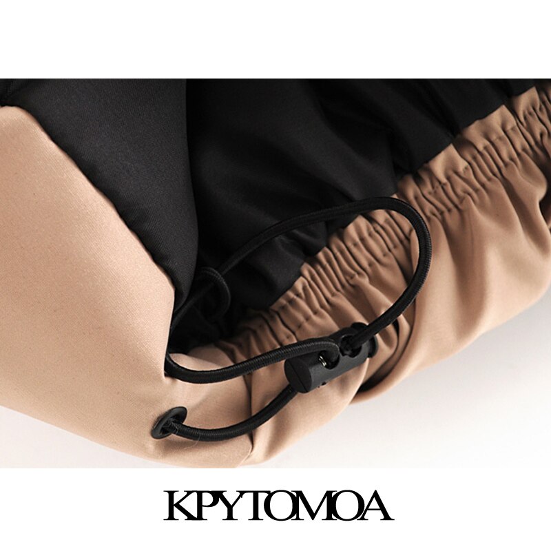Kpytomoa dames oversized dikke warme parka jas vintage lange mouwen zakken trekkoord dames bovenkleding chique tops