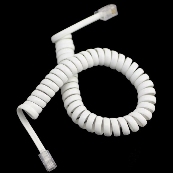 phone line for handset landline phone fixed home office hotel telephone cordless black white red canvas: White