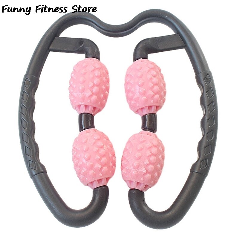 Ben massage rulle fitness motionscenter pilates sport yoga blok relaxer massage stick udstyr hjemme indendørs voksen 4 hjul foam roller: Lyserød