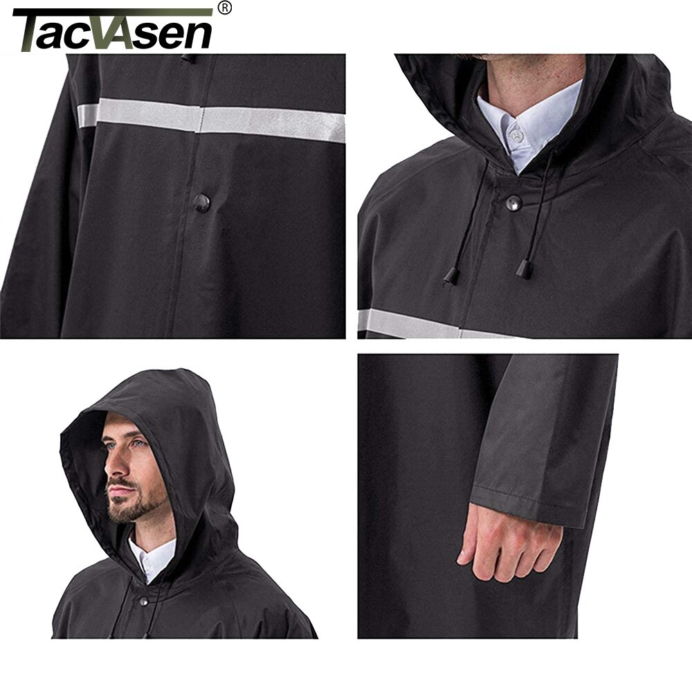 TACVASEN Waterproof Rain Jackets Men's Outdoor Raincoats Water Resistance Raincoat Hiking Camping Working Rainwear Hooded Jacket