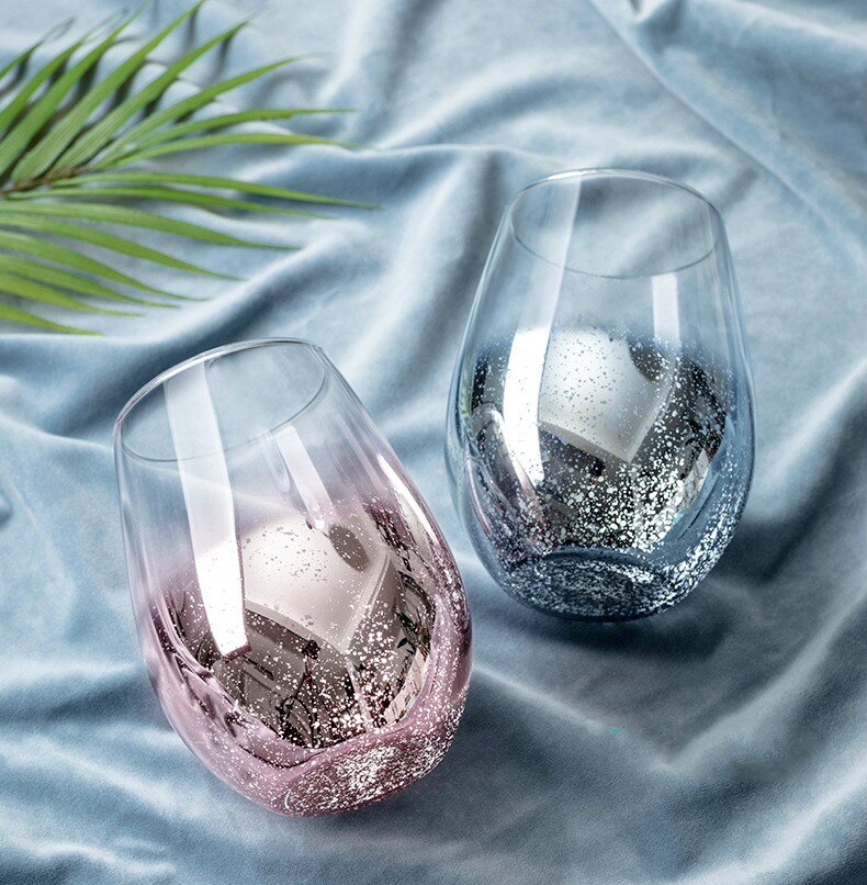 bar and cafe trend rainbow cup milk tea cup milk cup Electroplated glass water glass