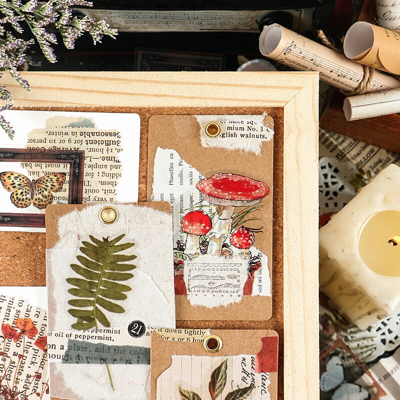 40 Stks/pak Vlinder Paddestoel Huisdier Decoratieve Sticker Briefpapier Stickers Set Diy Craft Label