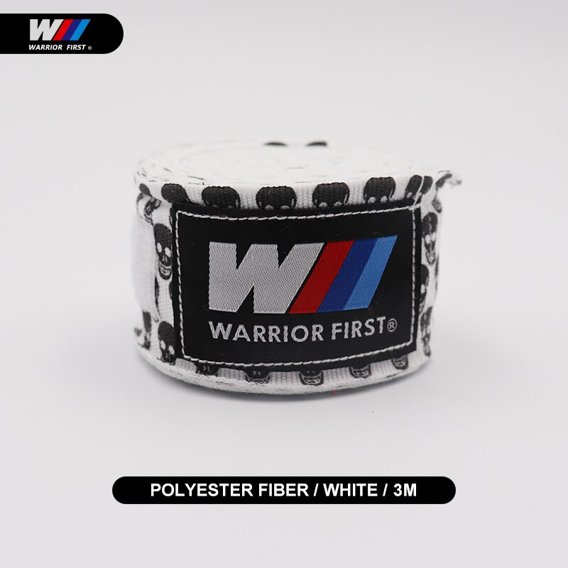 3m/5m Boxen Boxbandagen Schädel Bandage Stanzen Hand wickelt MuayThai MMA Boxen Schulungen Handschuhe Handgelenk Schützen Faust schlagen Handschuhe: 3M klein Schädel-Weiß