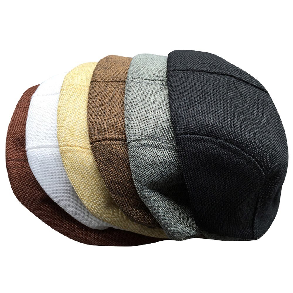Beret Caps Men Women Vintage News Boy Cap Cabbie Gatsby Linen Outdoor Hats Brand Sun Hat Unisex Duckbill Caps Linen Casquette