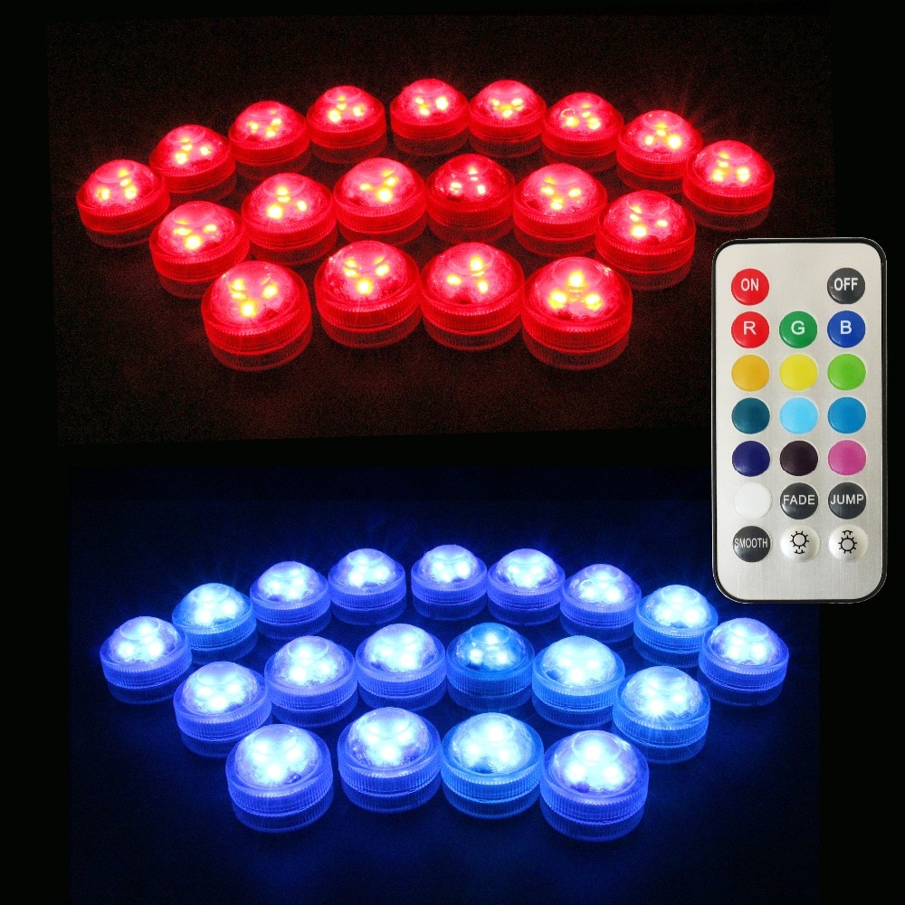 20 stk/parti nedsænket led fyrfadslys mini bordlamper med batteri festartikler julevase papir lanterne dekorationslamper