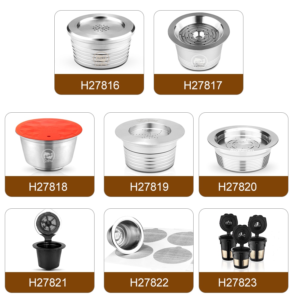 Stainless Steel Reusable Coffee Capsule Refillable Coffee Capsules Cup Filter Compatible with Delta Q