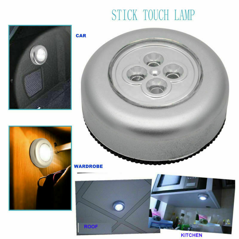 2 xtouch trykknap lampe lys selvklæbende lang batterilevetid down spot lys 4 led til autocamper campingvogn båd