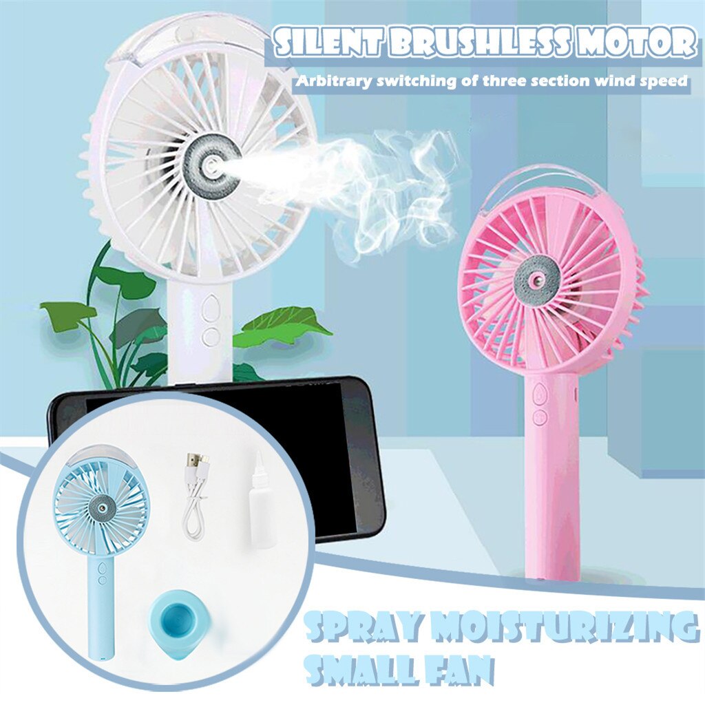 Ventilador de vapor recargable para exteriores, de bajo ruido, para casa inteligente, portátil, USB, portátil, multifunción, Mini ventilador de verano