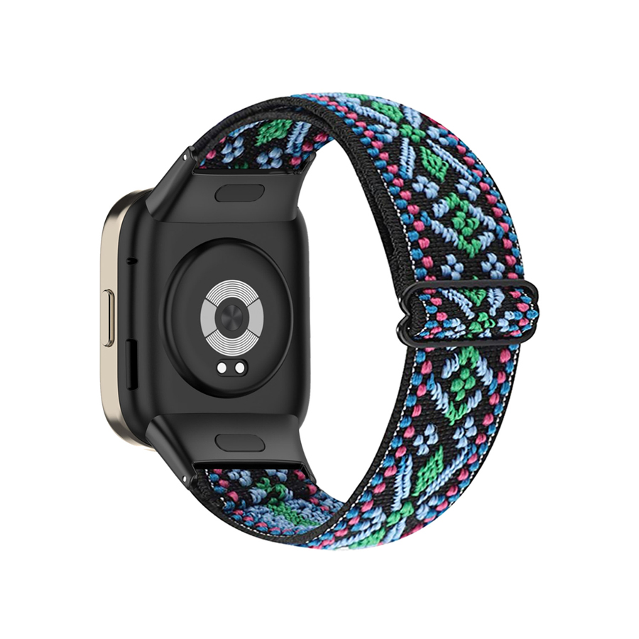 Correa de nailon para reloj inteligente, pulsera elástica trenzada para Xiaomi Redmi Watch 3 Lite: XL / Red black