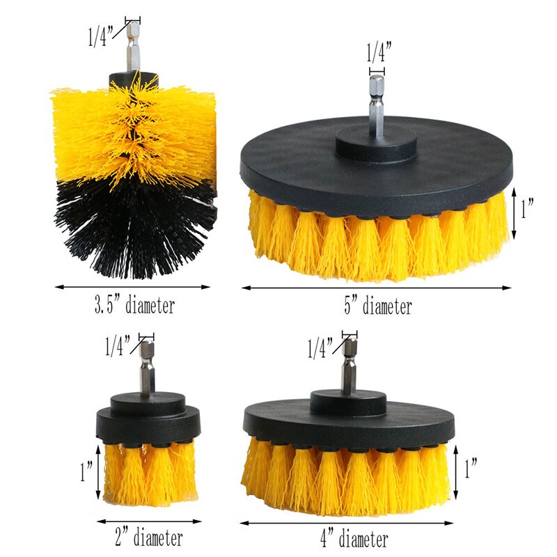 Juego de cepillos eléctricos para limpieza de alfombras, cepillos de nailon para neumáticos de coche, redondos de plástico, 1/3/6/12 Uds.