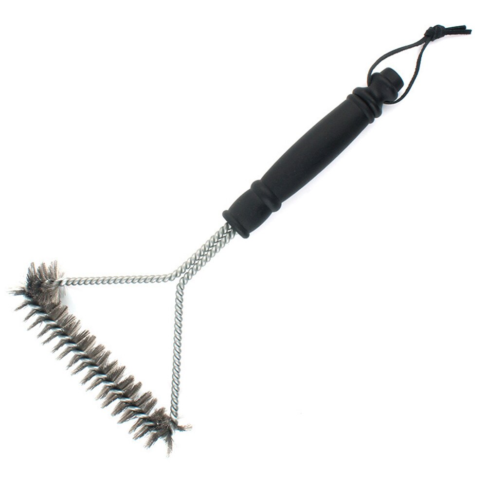 1* bbq børste camping grill grill rengøring stålbørste y-type køkkenværktøj i rustfrit stål til mesterkok, weber, char-broil