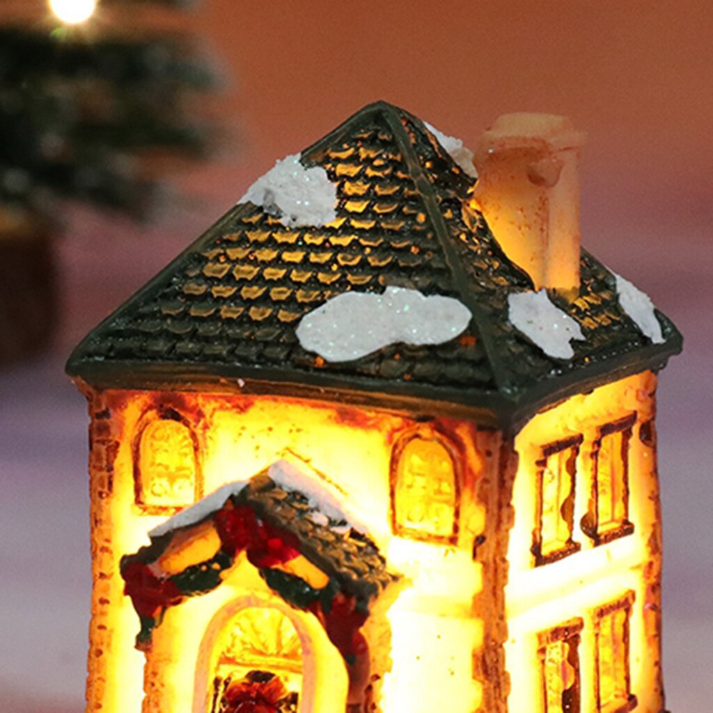 Christmas Decor Lighting Miniature Ornament Village Houses Xmas LED Light House