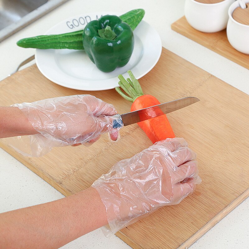 100 stuks wegwerphandschoenen voor de hygiëne, eetbare handschoenen, wegwerphandschoenen van plastic, wegwerphandschoenen