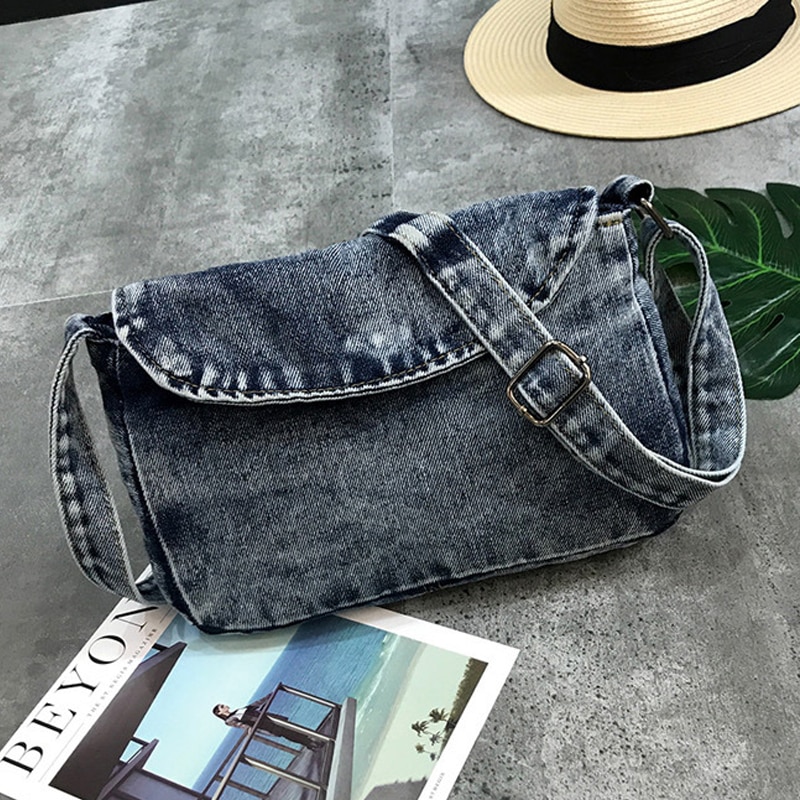 Bolsas Crossbody Messenger Bag Bolsa de Ombro Das Mulheres Da Forma do vintage Simples Sacos de Jeans Feminina
