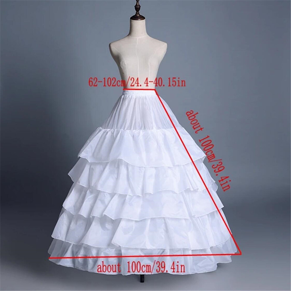 Falda de aro de forma completa, 5 capas de volantes, vestido de baile, enagua, enagua, Slip para vestido de novia, cintura ajustable