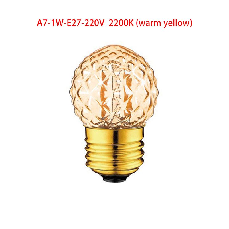 Led-pære  e27 220v e26 110v stk. spiralformet blød glødelampe 1w stk. varm hvid gul indendørs lysekrone rørformet kugleformet dekorative pærer: Gul