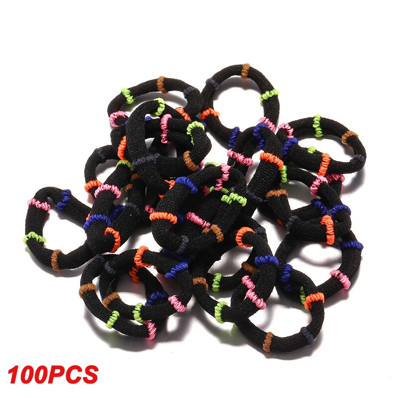 100 pcs/lot kids hair rope Hair Accessories Scrunchy Elastic Hair Bands Girls decorations Headbands Rubber Band