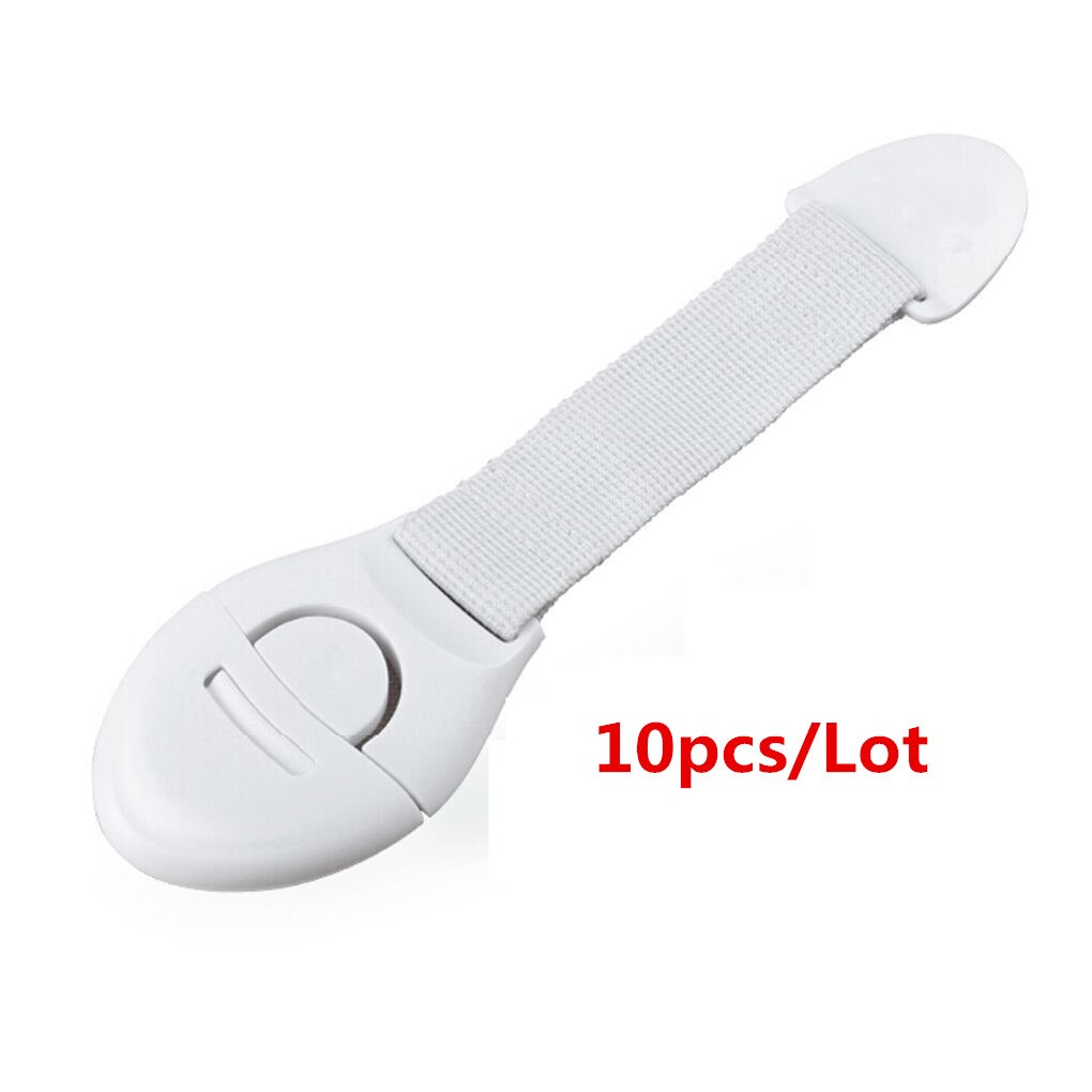 10 pz/lotto protezione di sicurezza per bambini cassetto porta armadietto armadietto serrature di sicurezza per bambini serrature di sicurezza per bambini: 10 PC White2