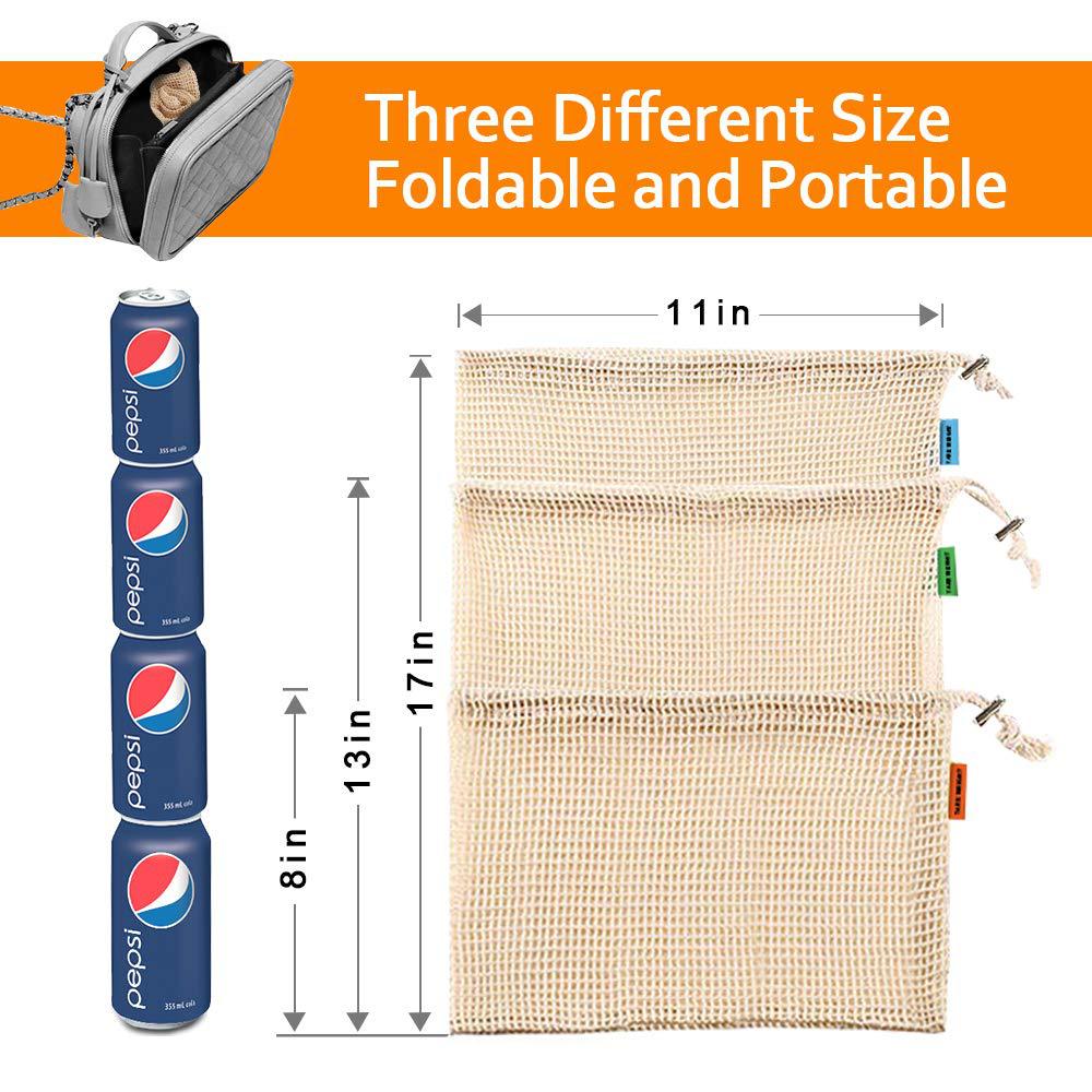 10 Uds. De juguetes reutilizables para frutas y verduras, bolsas de almacenamiento para artículos diversos, bolsa de red, bolsas ecológicas de malla lavable, 3 tamaños a elegir