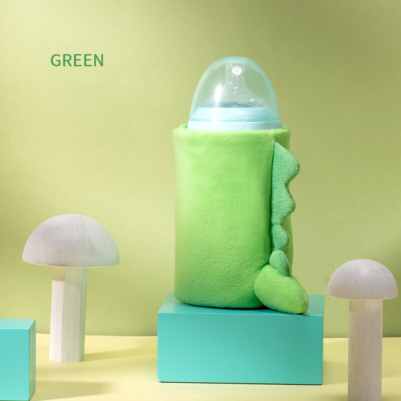 Llm bærbar sutteflaskevarmer usb mælkevandsvarmer rejseklapvogn isoleret taske sutteflaskevarmer: Grøn